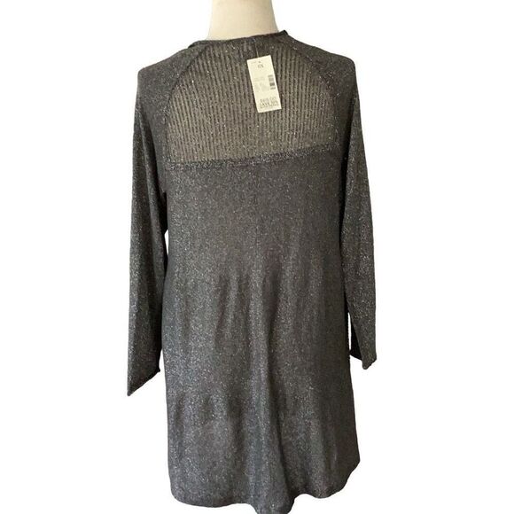 NWT Catherines Silver Lurex Gray Open Front Cardigan Sweater Women’s 0X 14W/16W - Picture 3 of 10